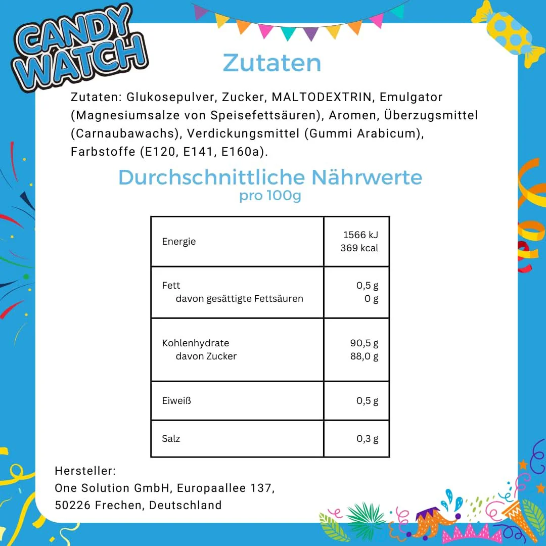CANDY WATCH Traubenzucker Uhren (50 Stück) – Bunte essbare Uhren für Kindergeburtstag & Party – Retro Süßigkeiten Großpackung 725g - Image 4