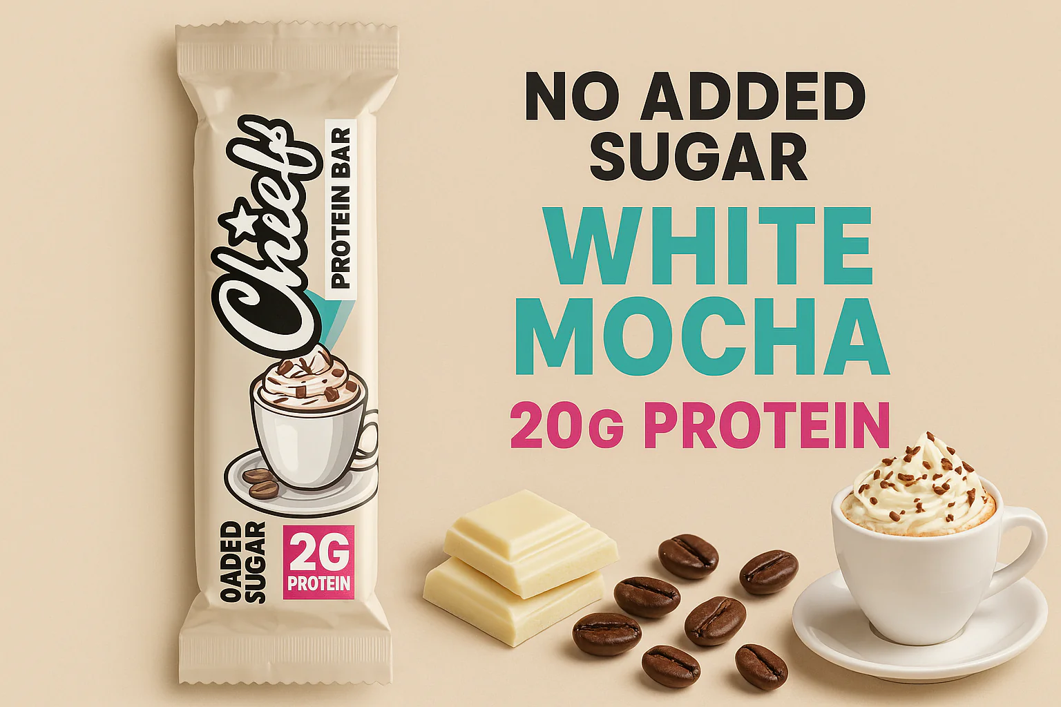 Chiefs Proteinriegel White Mocha 55g - Image 5