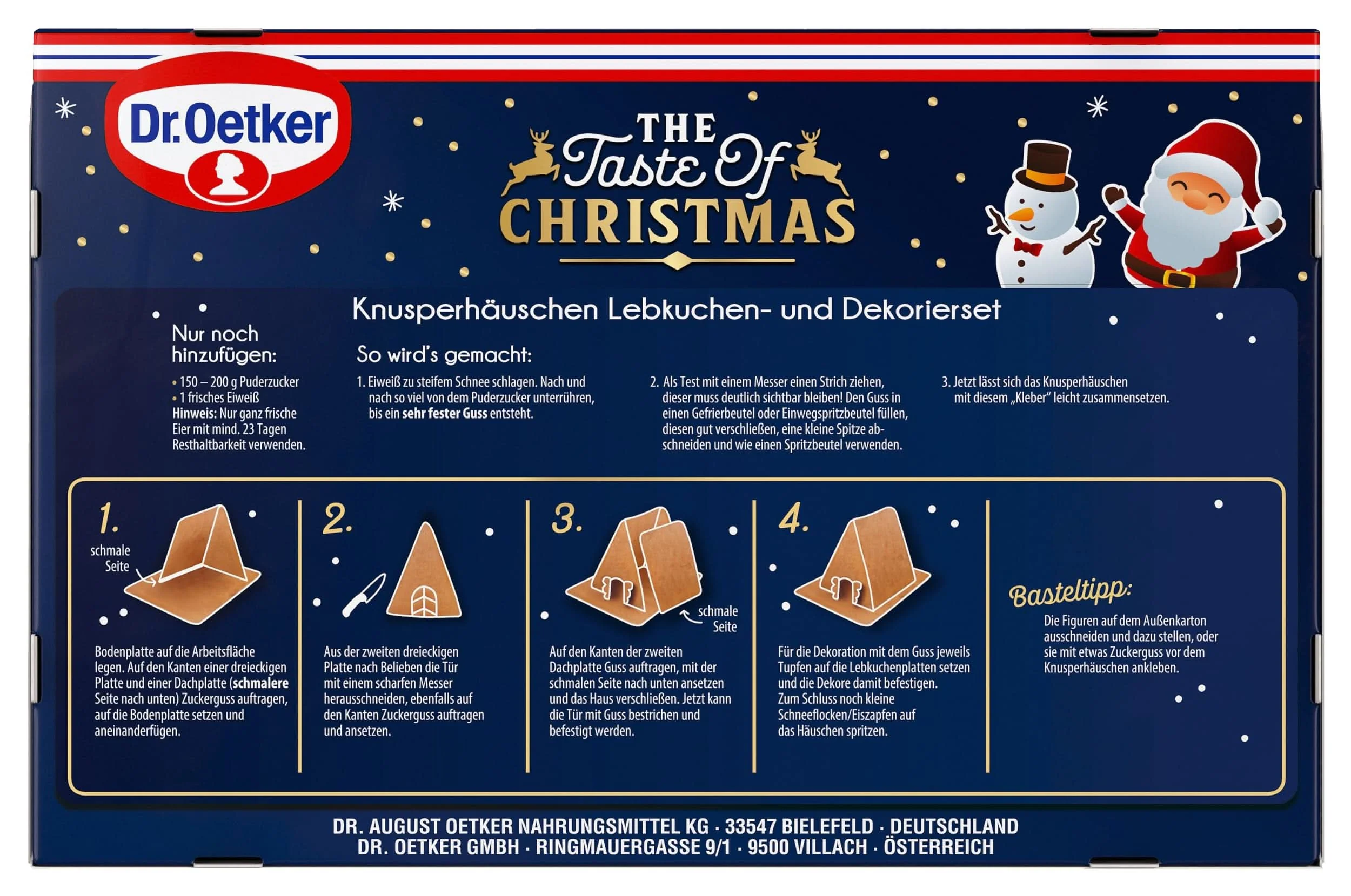 Dr.Oetker Knusper-Häuschen, Lebkuchenhaus Dekorierset zum Basteln, Knusperhaus für die Weihnachtszeit - 403g - Image 9