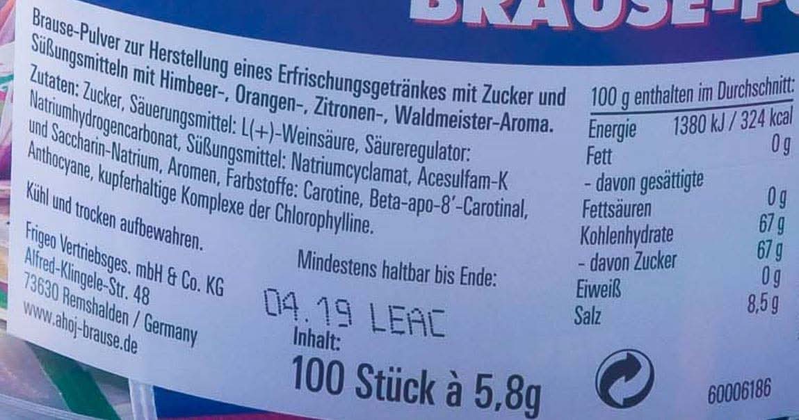 Frigeo Ahoj Brause-Pulver in 4 Sorten, 100 Beutel, 580 g - Image 4