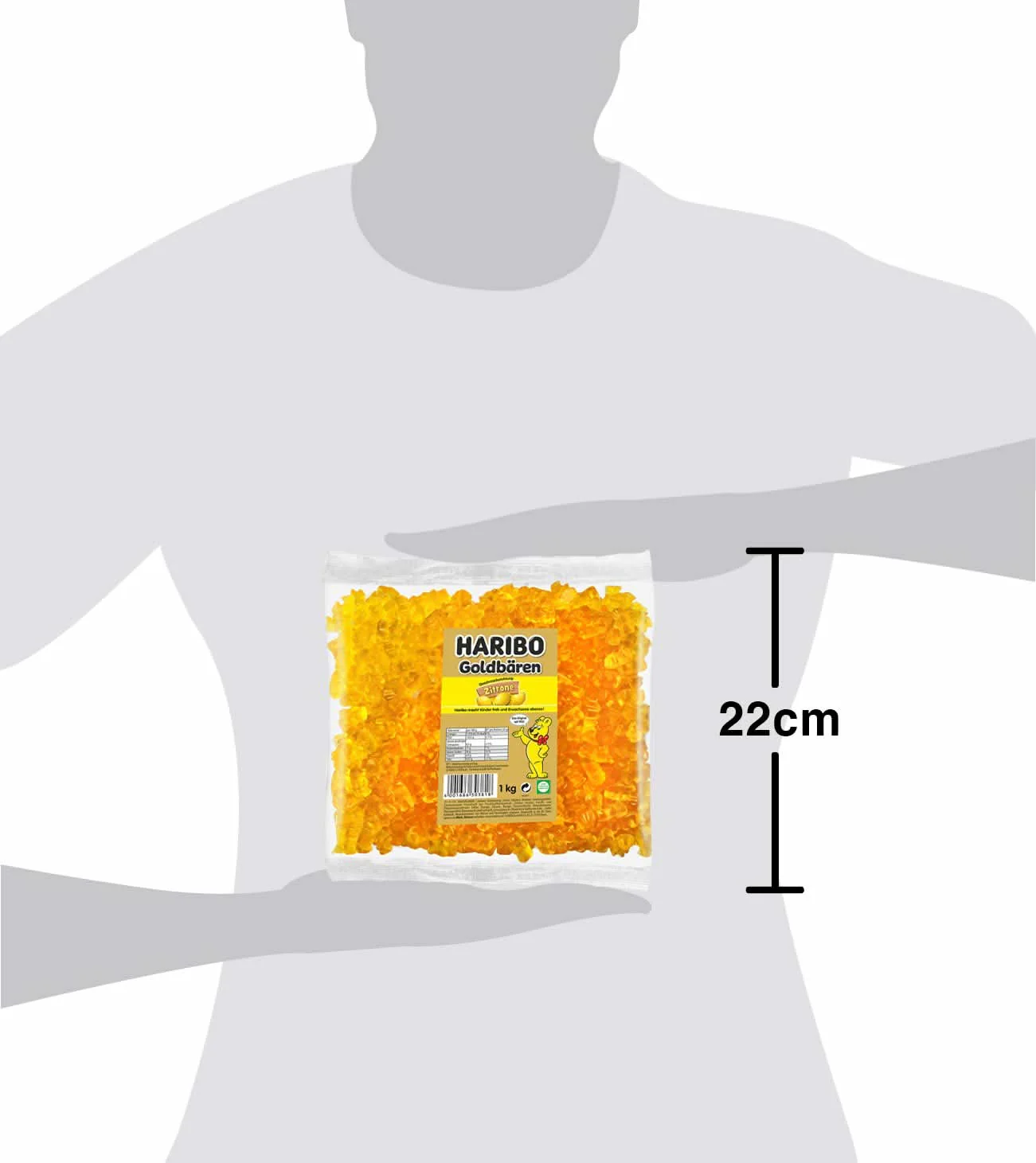 Haribo Goldbären Zitrone, sortenreine Gummibären, 1kg - Image 2