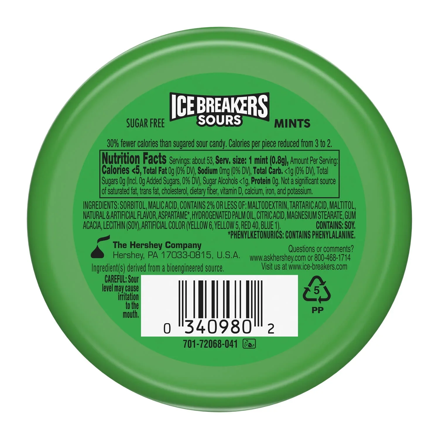 Ice Breakers Sours Green Apple-Watermelon-Tangerine sugarfree 42g - Image 2