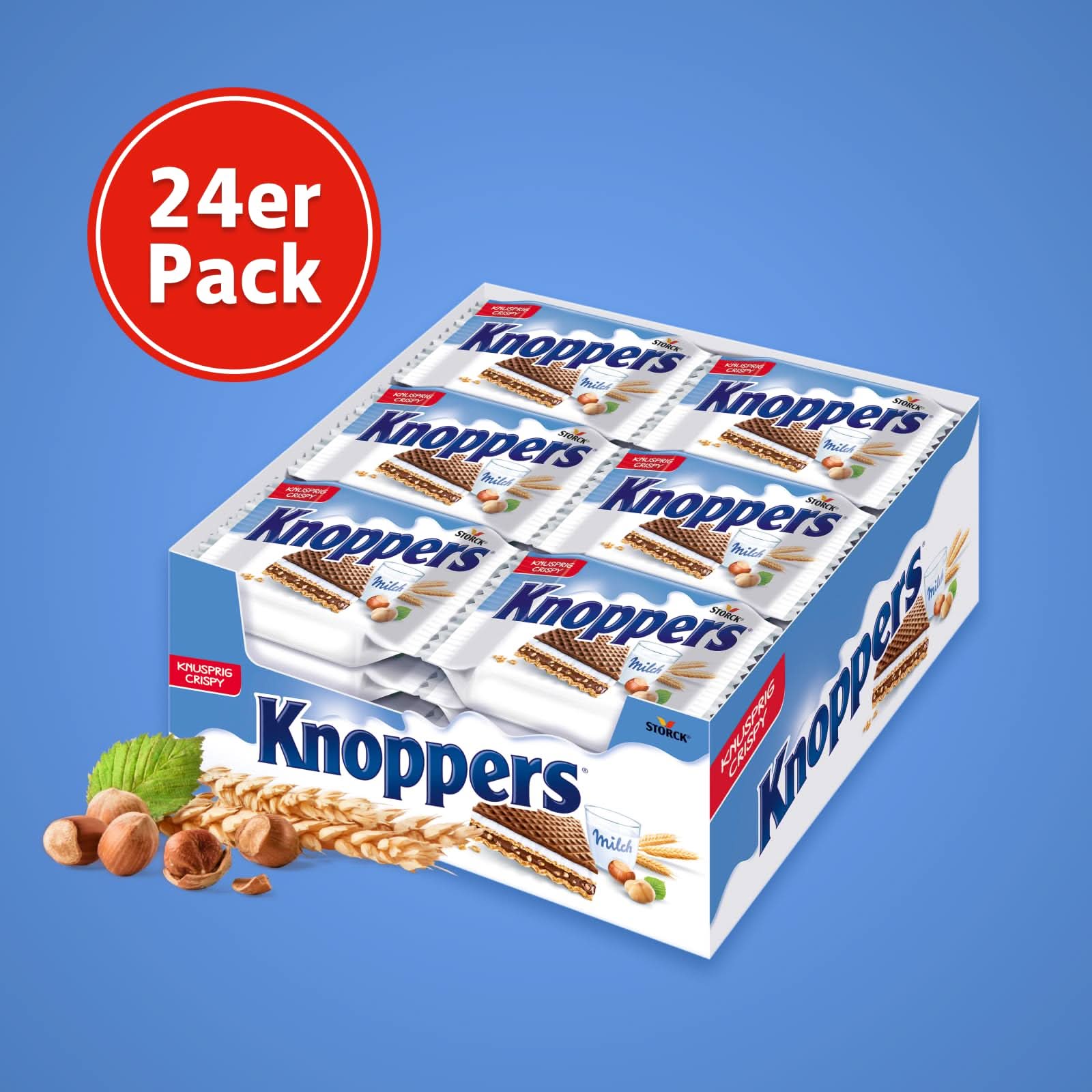 Knoppers – 24 x 25g – Gefüllte Waffelschnitte mit Milchcreme und Nougatcremefüllung - Image 2
