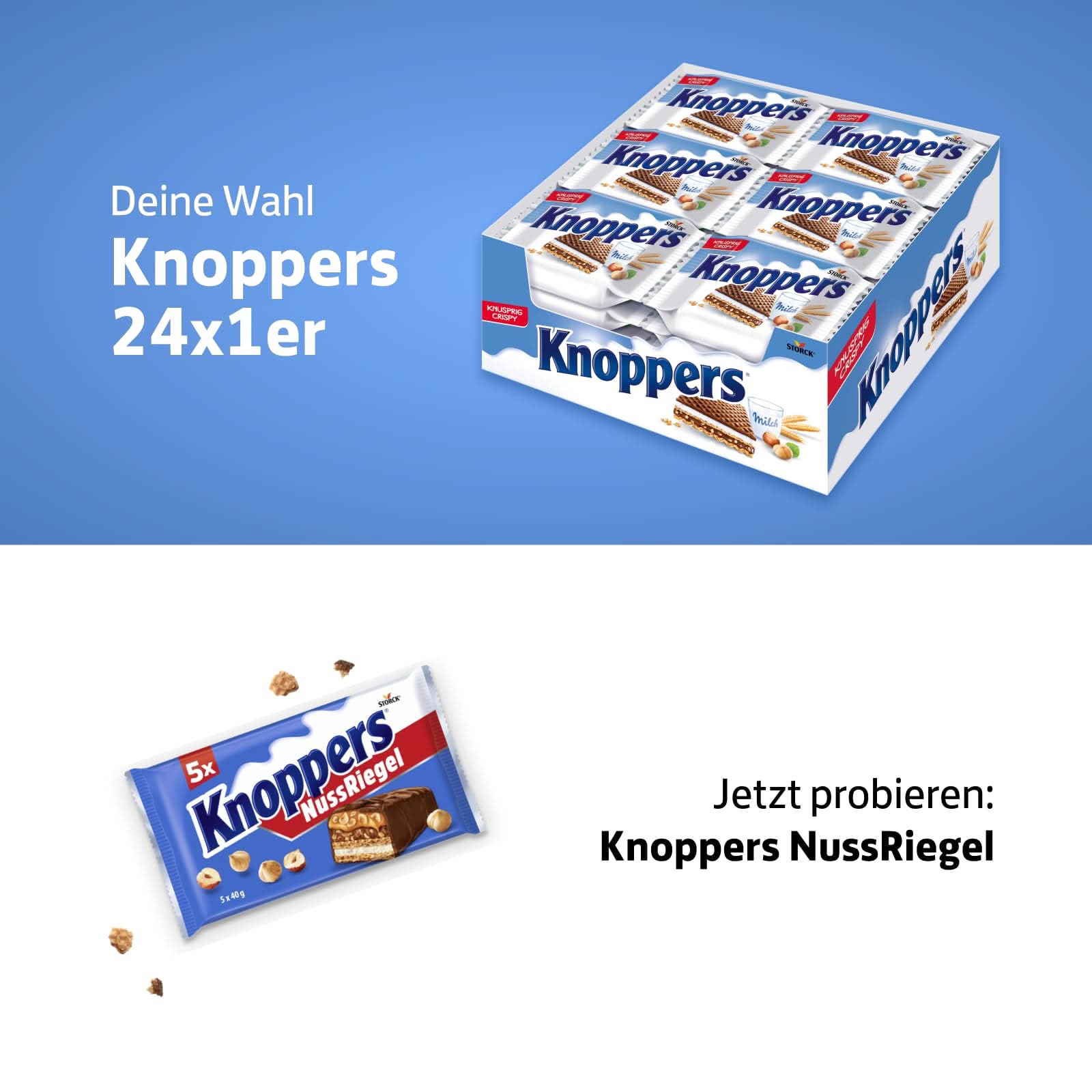 Knoppers – 24 x 25g – Gefüllte Waffelschnitte mit Milchcreme und Nougatcremefüllung - Image 6