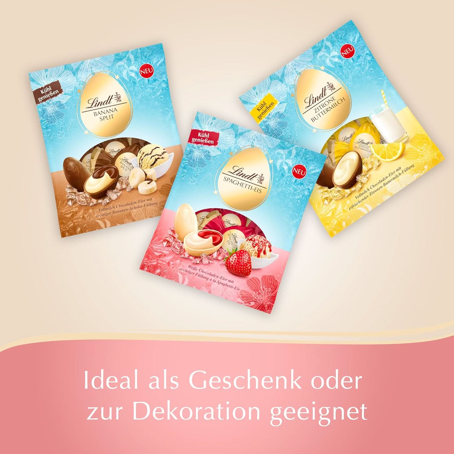 Lindt Schokolade Banana Split-Eier Beutel| 90g - Image 2