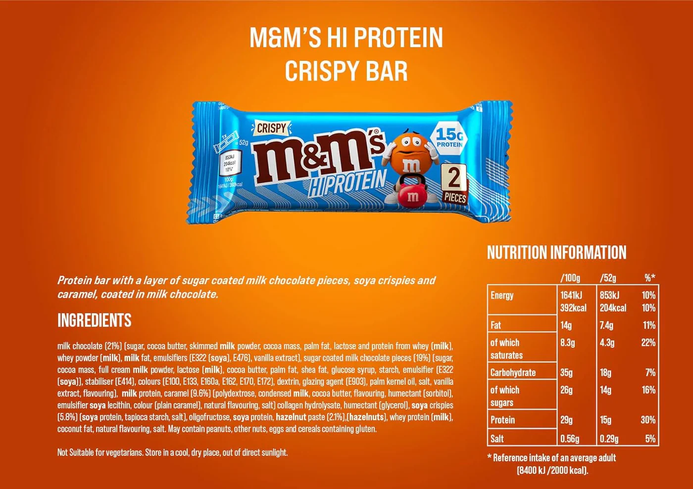 M&M's Crispy High Protein Proteinriegel 52g - Image 4