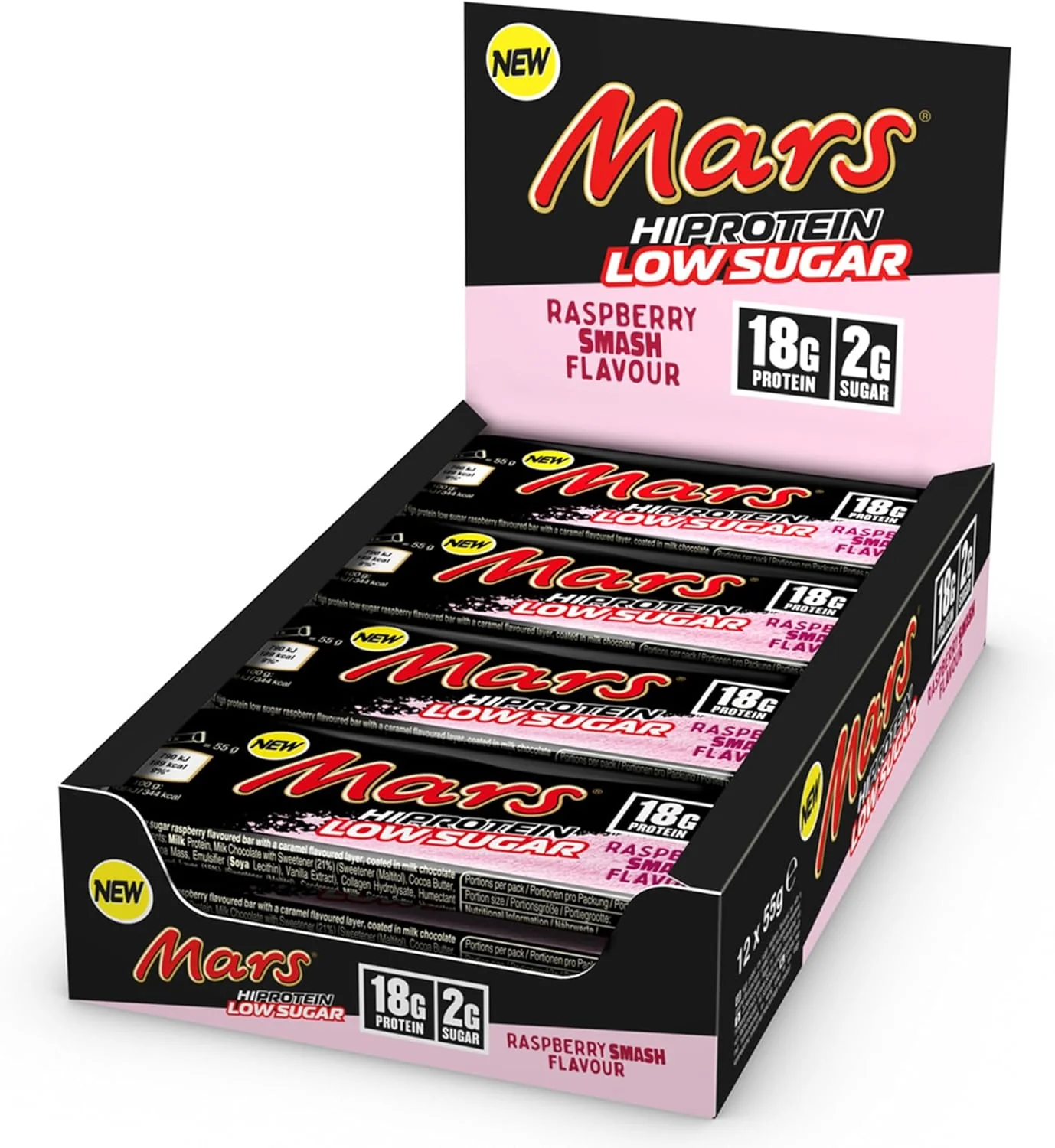 Mars Low Sugar High Protein Bar Raspberry Smash 55g - Image 2
