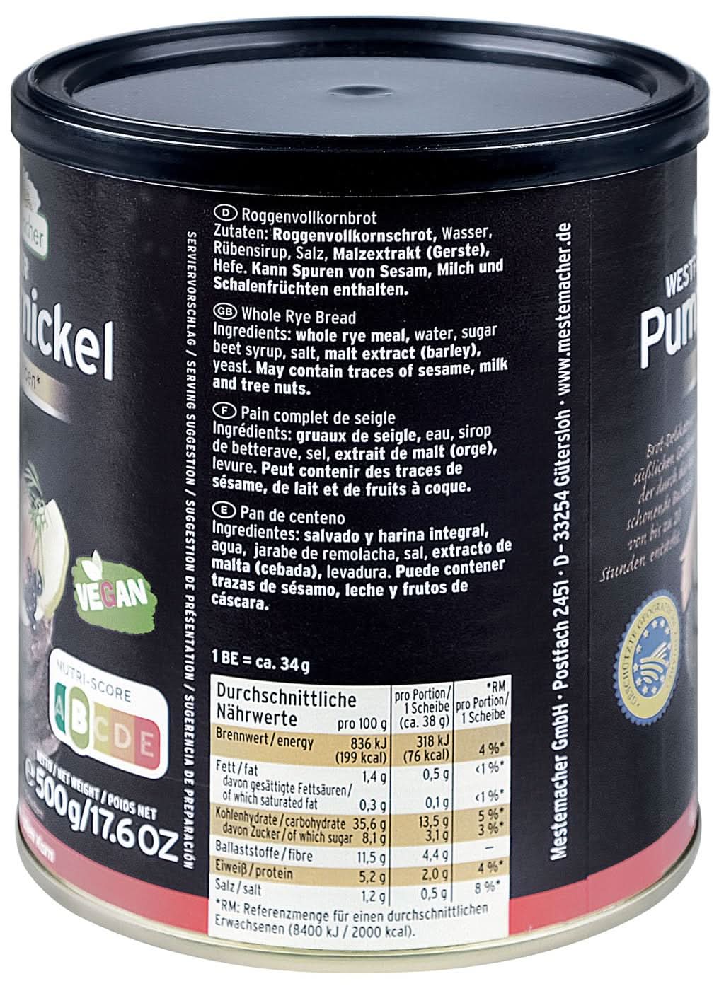 Mestemacher Pumpernickelnbrot 12 x 500g - Image 3