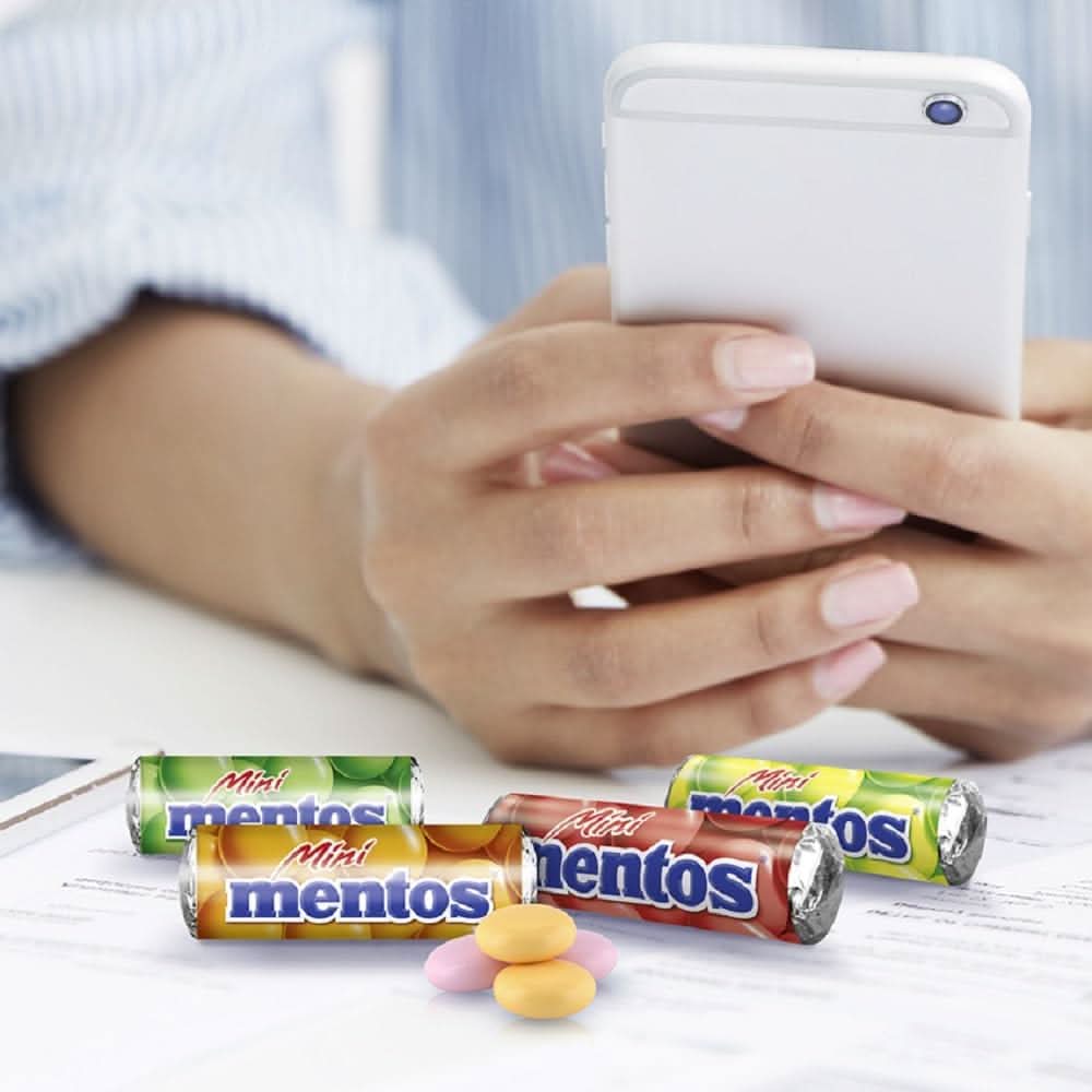 Mini Mentos | Aufbewahrungsbox mit Dragees | Eimer mit 120 Rollen Kaubonbons - Image 3