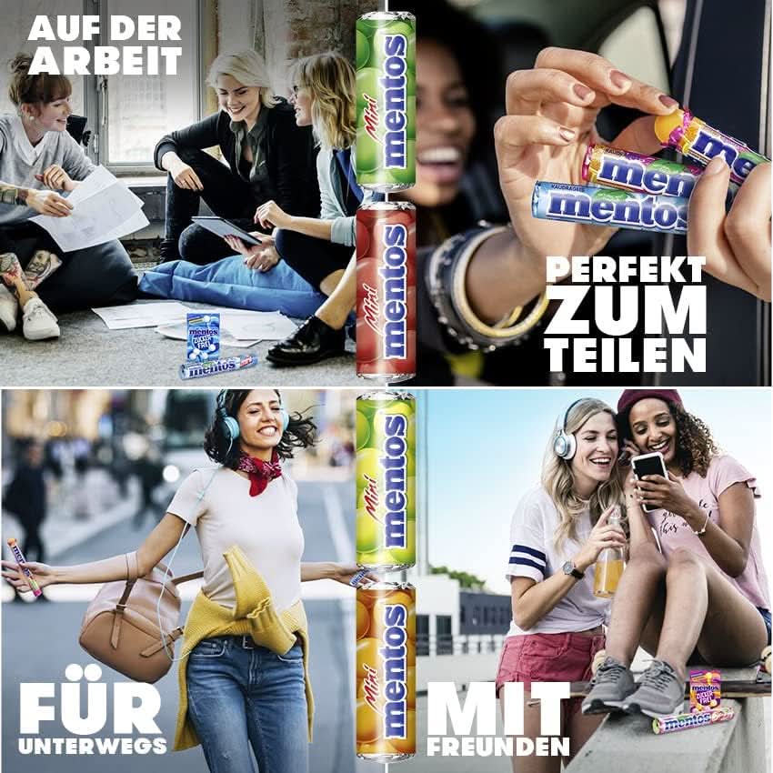 Mini Mentos | Aufbewahrungsbox mit Dragees | Eimer mit 120 Rollen Kaubonbons - Image 4