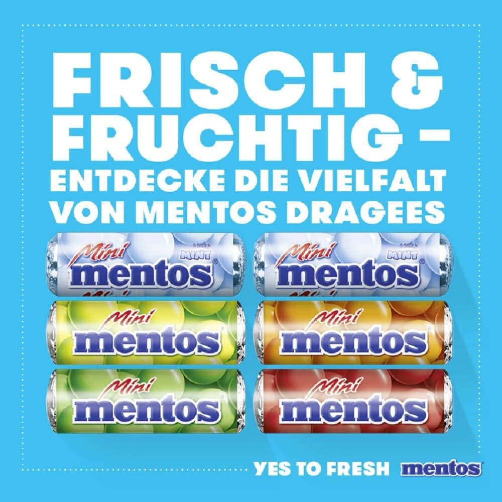 Mini Mentos | Aufbewahrungsbox mit Dragees | Eimer mit 120 Rollen Kaubonbons - Image 6
