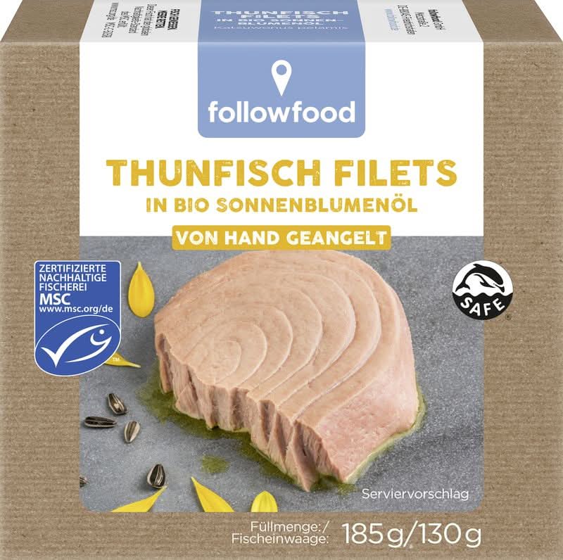 Followfood MSC Thunfisch Filets in Bio-Sonnenblumen-Öl 185g - DE-ÖKO-006 - Image 2