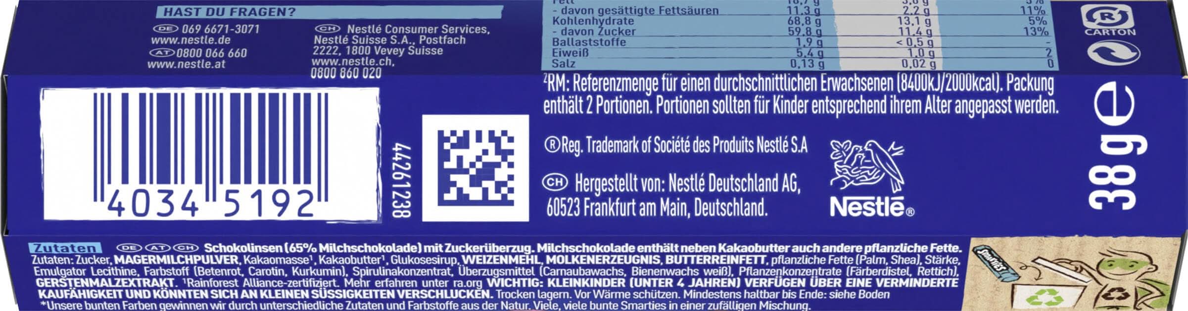 Nestlé SMARTIES Hexagon-Rolle, bunte Schokolinsen aus Milchschokolade, 24er Pack (24 x 38g) - Image 3
