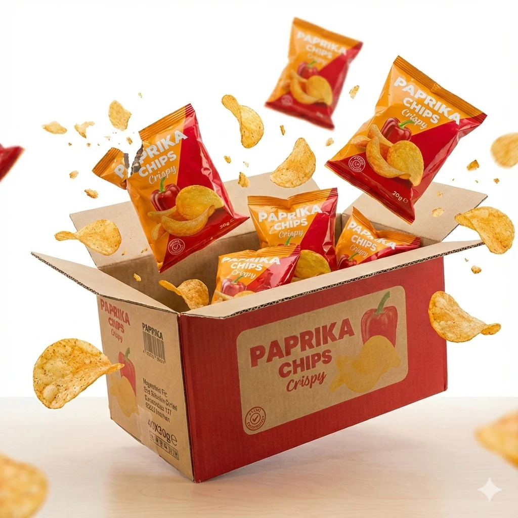 Paprika Chips als Karneval-Wurfmaterial – 40×20 g Mini-Chips einzeln verpackt - Image 4