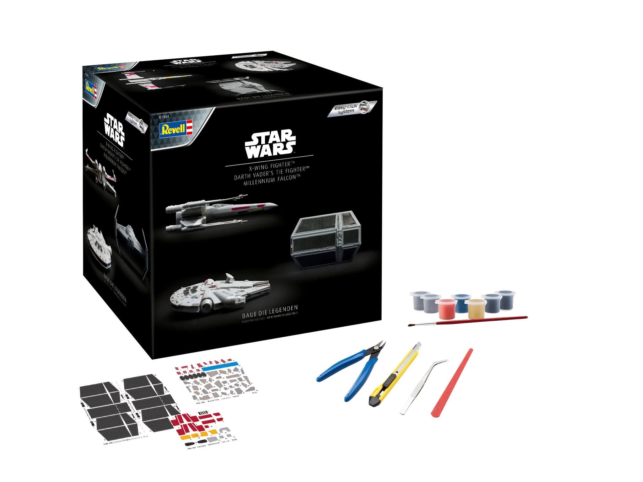 Revell Modellbausatz Starter-Kit I Star Wars X-Wing Fighter I TIE-Fighter I Millennium Falcon I inkl. Zubehör I ab 10+ Jahren - Image 2