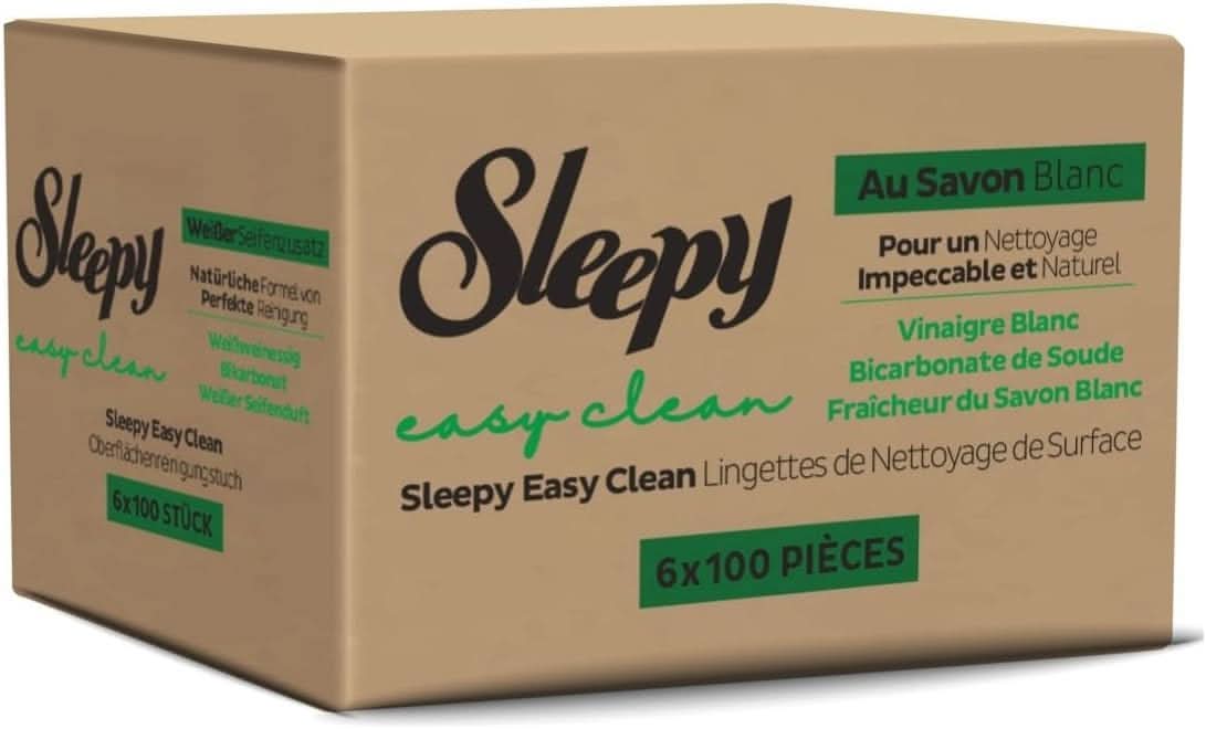 Sleepy Easy Clean Oberflächenreinigungstuch, weißer Essig, Backpulver und weißer Seifenduft hinzugefügt, 600 Stück (6 Packungen mit 100) - Image 8