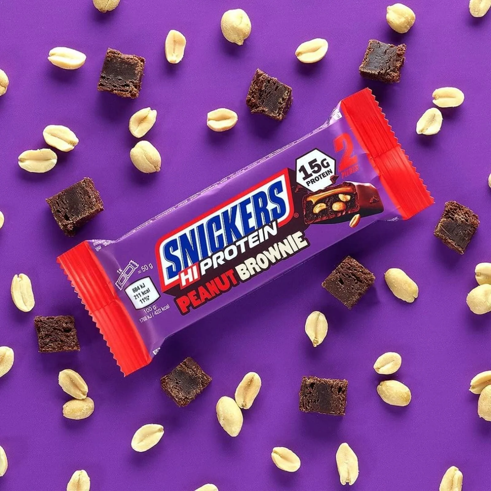 Snickers Peanut Brownie Proteinriegel 50g - Image 4