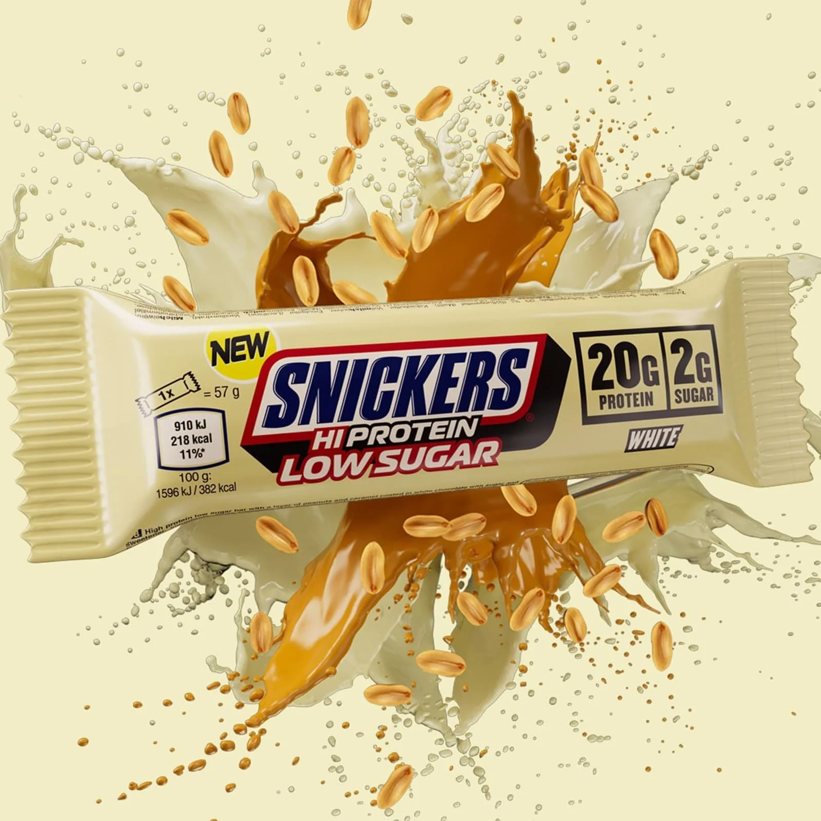 Snickers White Low Sugar High Proteinriegel 57g - Image 2