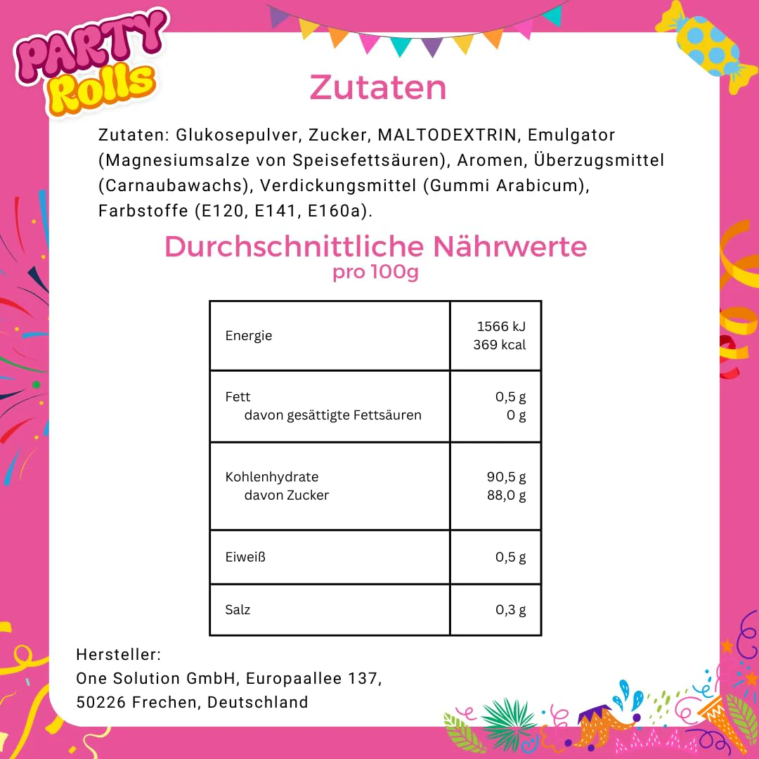 Traubenzucker Röllchen - Wurfmaterial für Karneval & Fasching – 200 Stück einzeln verpackt 500g - Image 3