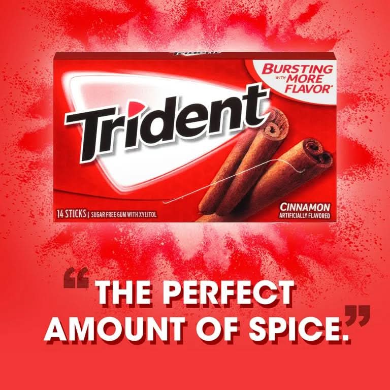 Trident Cinnamon Sugar Free Gum, 12 Packs of 14 Pieces (168 Total Pieces) - Image 5
