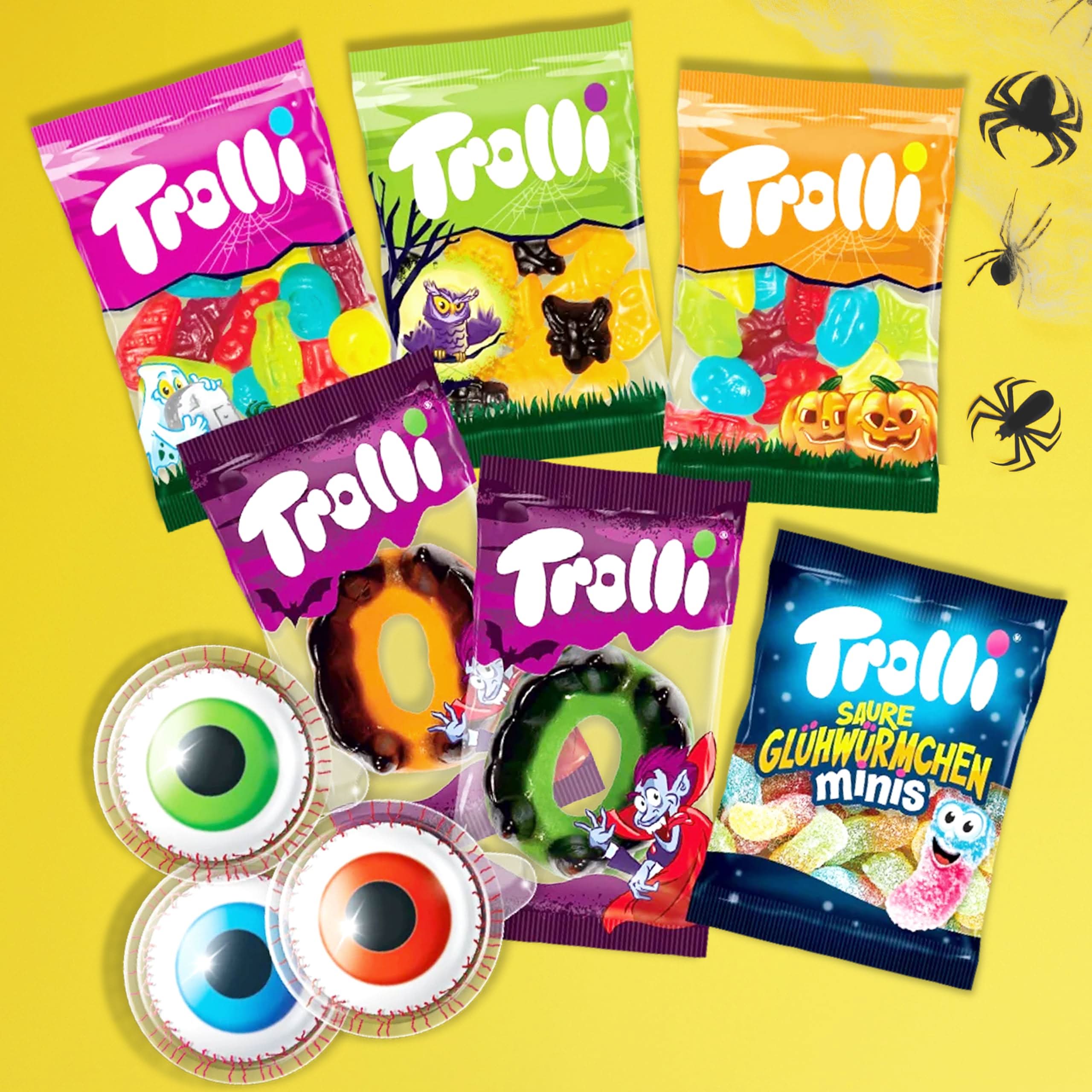 Trolli Halloween Sweet & Sour 360g Großpackung Süßigkeiten Mix mit Glotzer, Saure Würmchen & Dracula - Image 4
