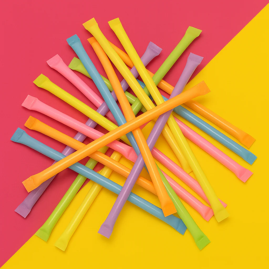 Karneval Wurfmaterial 500 Stück – Brausepulver & Süßigkeiten-Stangen | Neon Pulversticks | Perfekt als Kamelle für Fasching, Umzüge & Kinder - Image 4