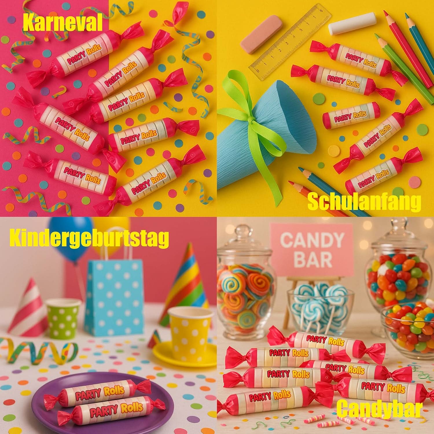Wurfmaterial für Karneval - Traubenzucker Röllchen - 200 Stück einzeln verpackt - Karneval und Fasching - Image 3