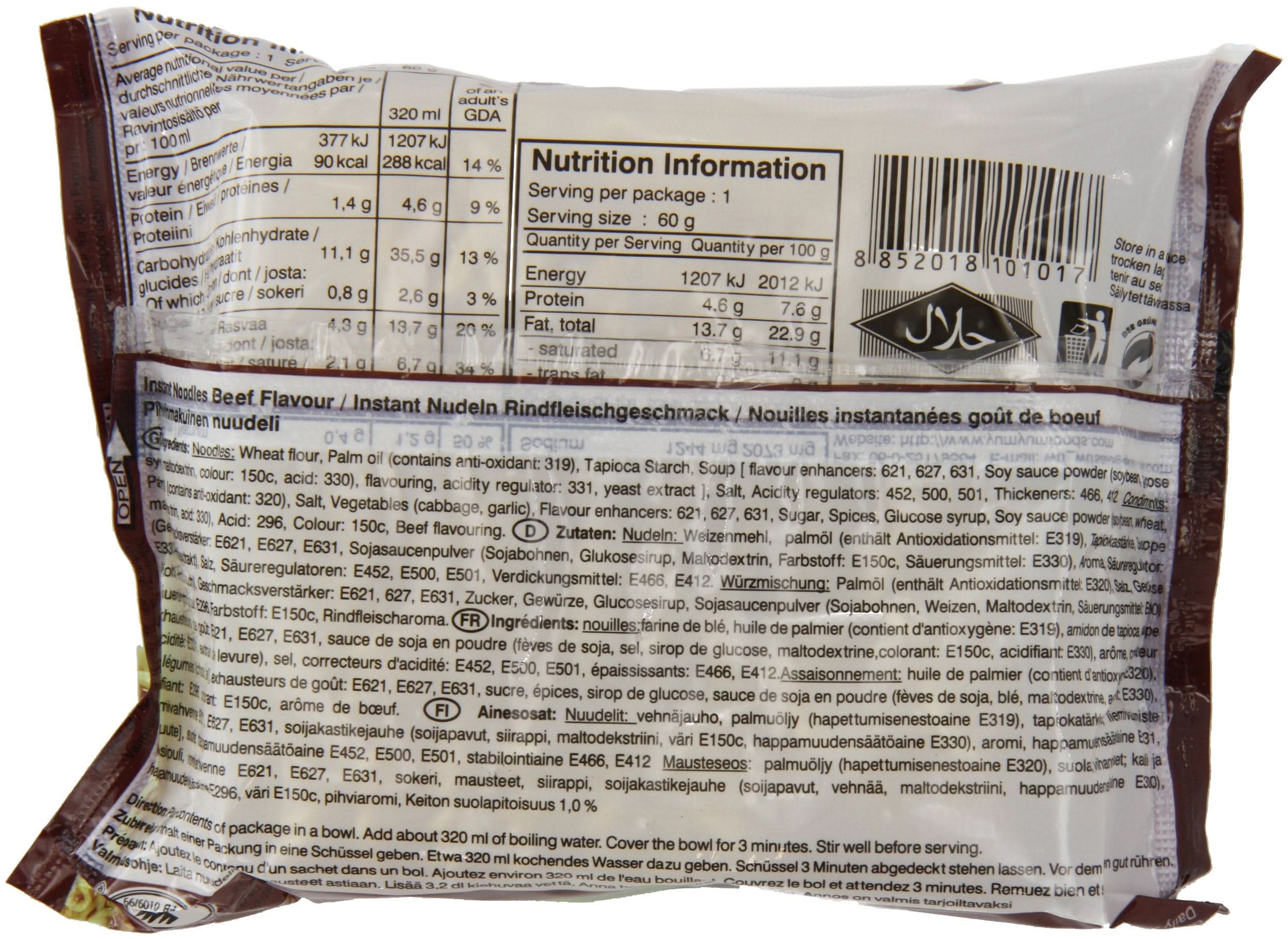 YumYum Instant Nudeln mit Rind / Beef Geschmack - 30 x 60g - Image 2